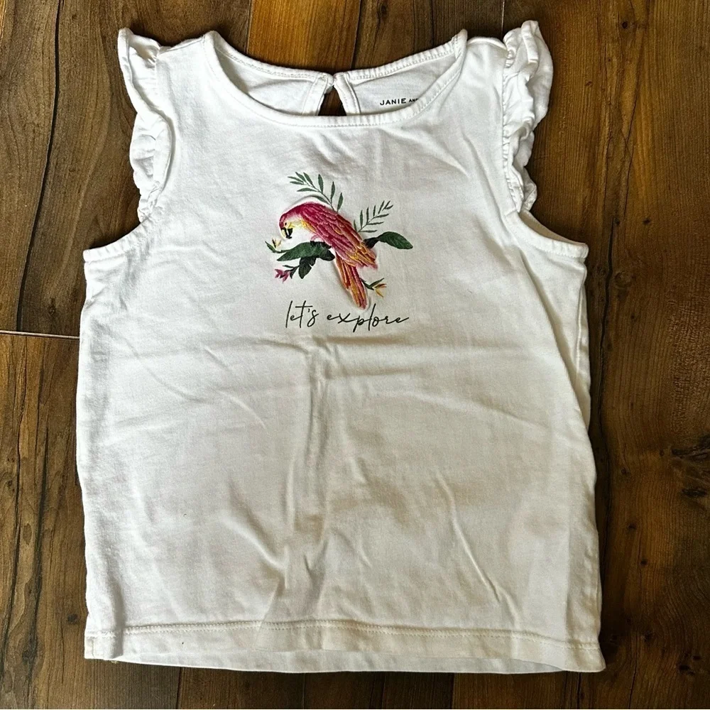 Janie and Jack | Parrot Ruffle Sleeveless Top | Size 4